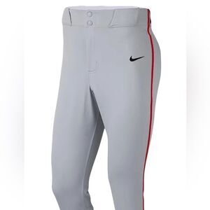 Nike Men's Grey Vapor Select Red Piped KNICKER Baseball Pants New SZ S Small